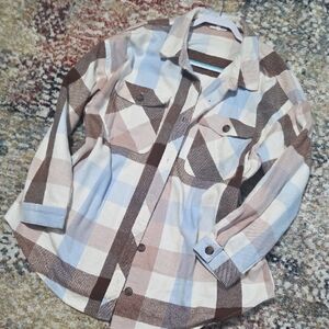 Maurices Plaid Shirt in Light Blue and Brown